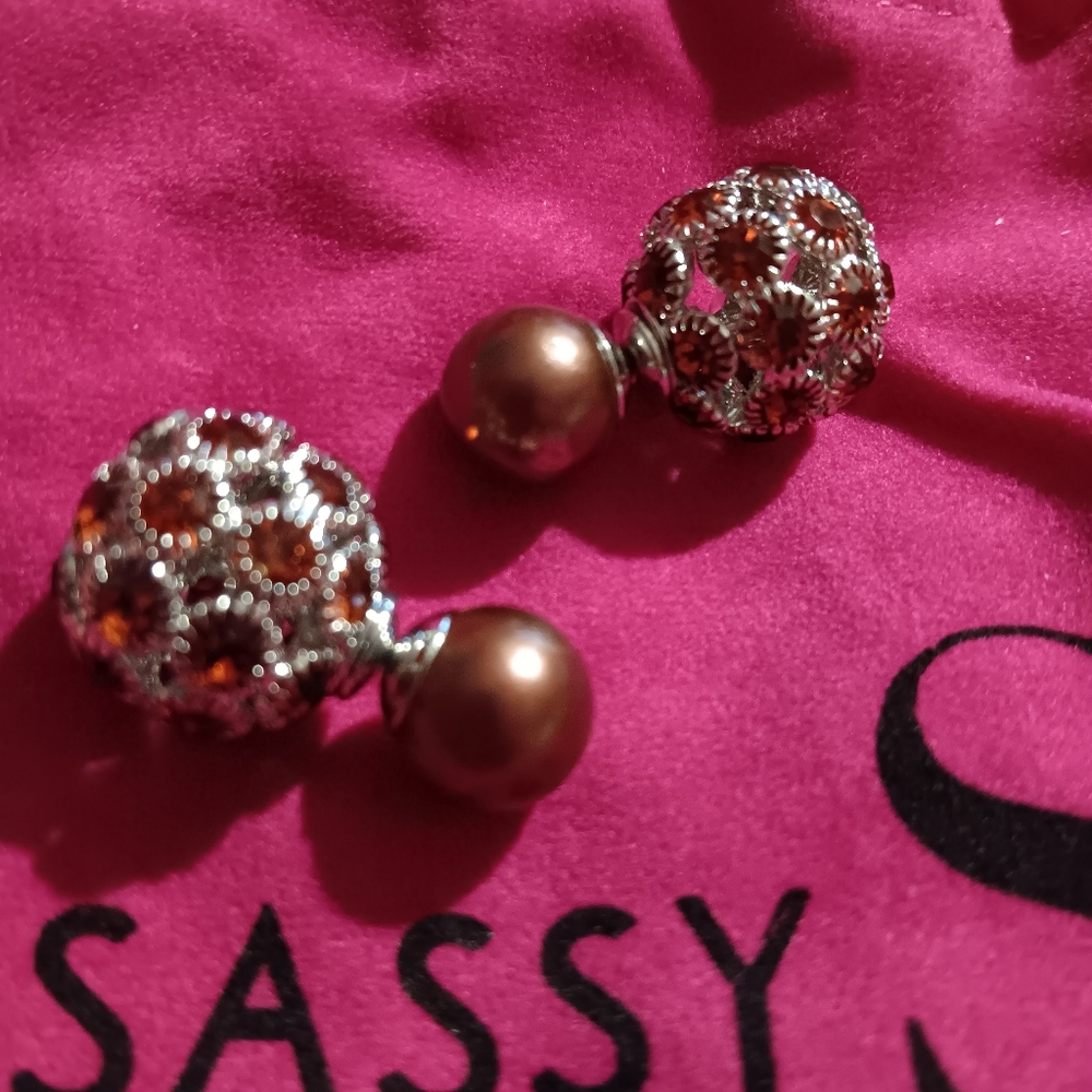 Sassy Jones chocolate stud earrings